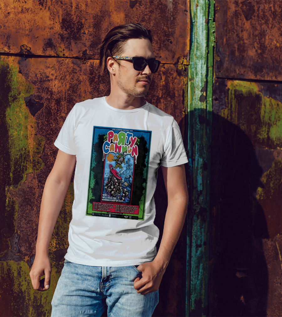 Party Cannon Low IQ Summer Festival Tour 2025 Who Will Rule The Summer Push-Up Pit T-Shirt