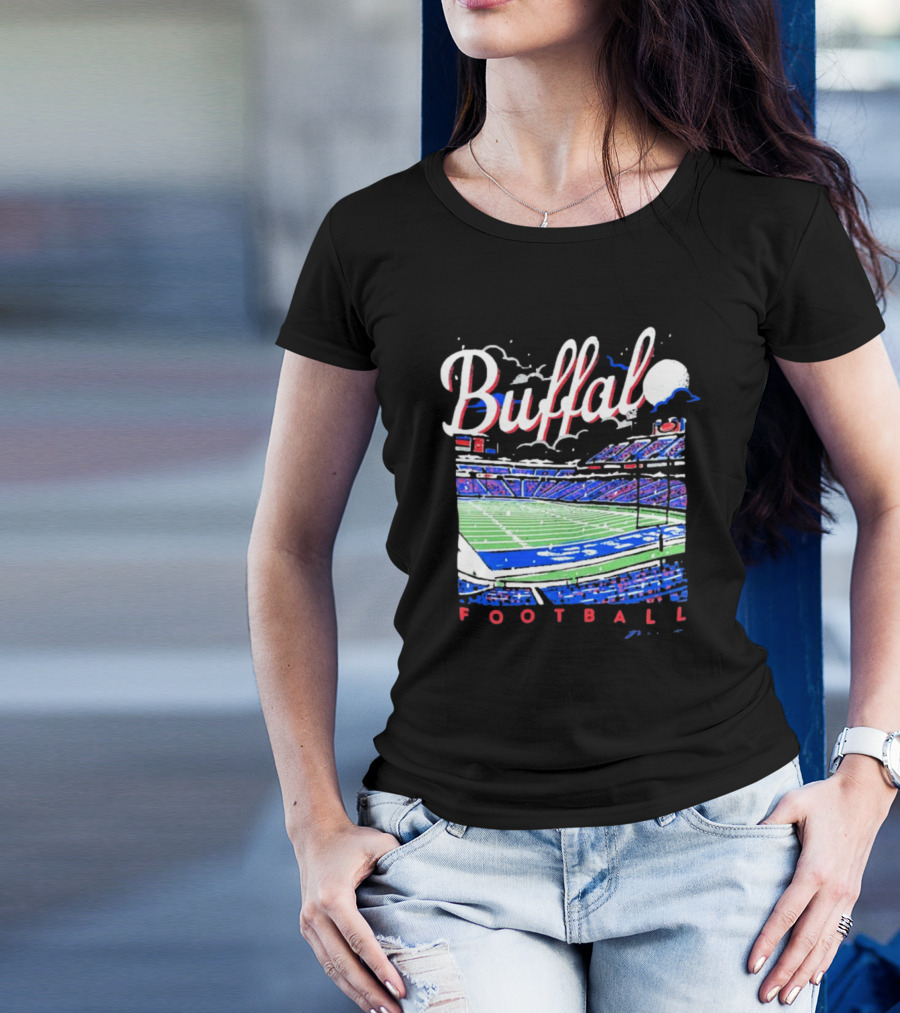Buffalo Bills Football Night Stadium Scene NFL T-Shirt