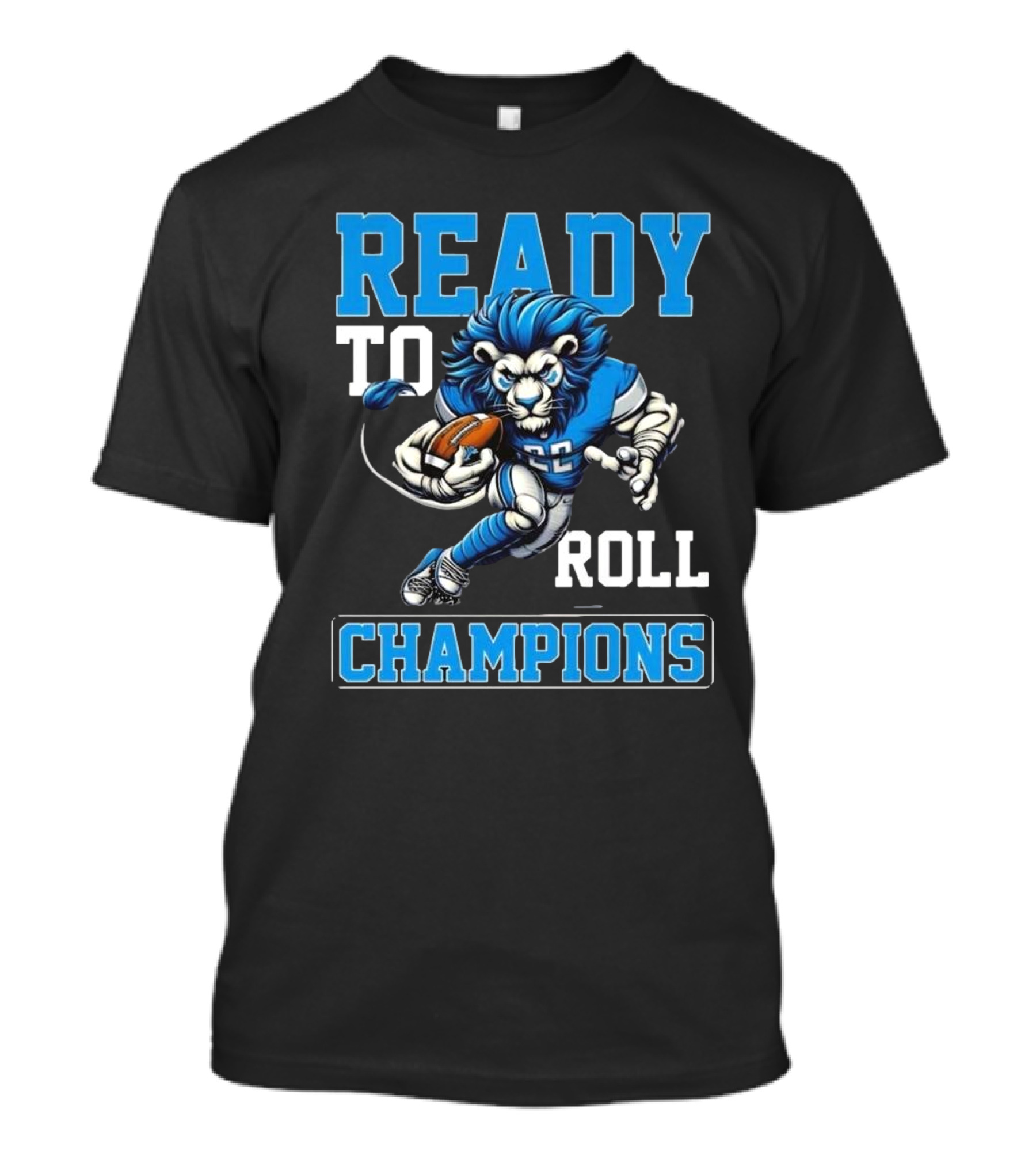 Detroit Lions Ready To Roll Champions 2024 Football Mascot T-Shirt