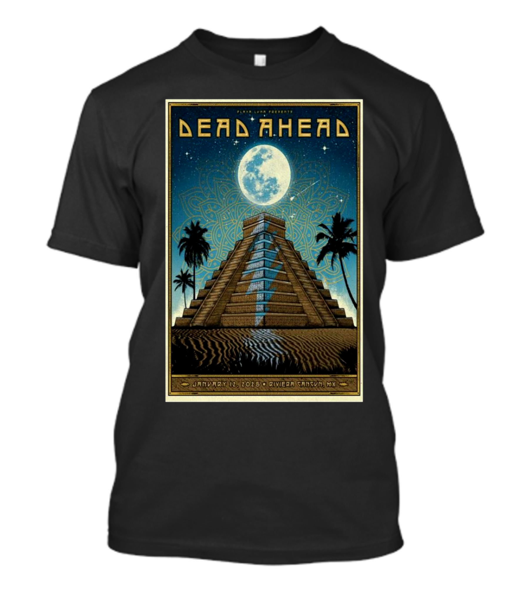 Playa Luna Presents Dead Ahead Concert At Riviera Cancun Pyramid Under Full Moon January 12 2025 T-Shirt