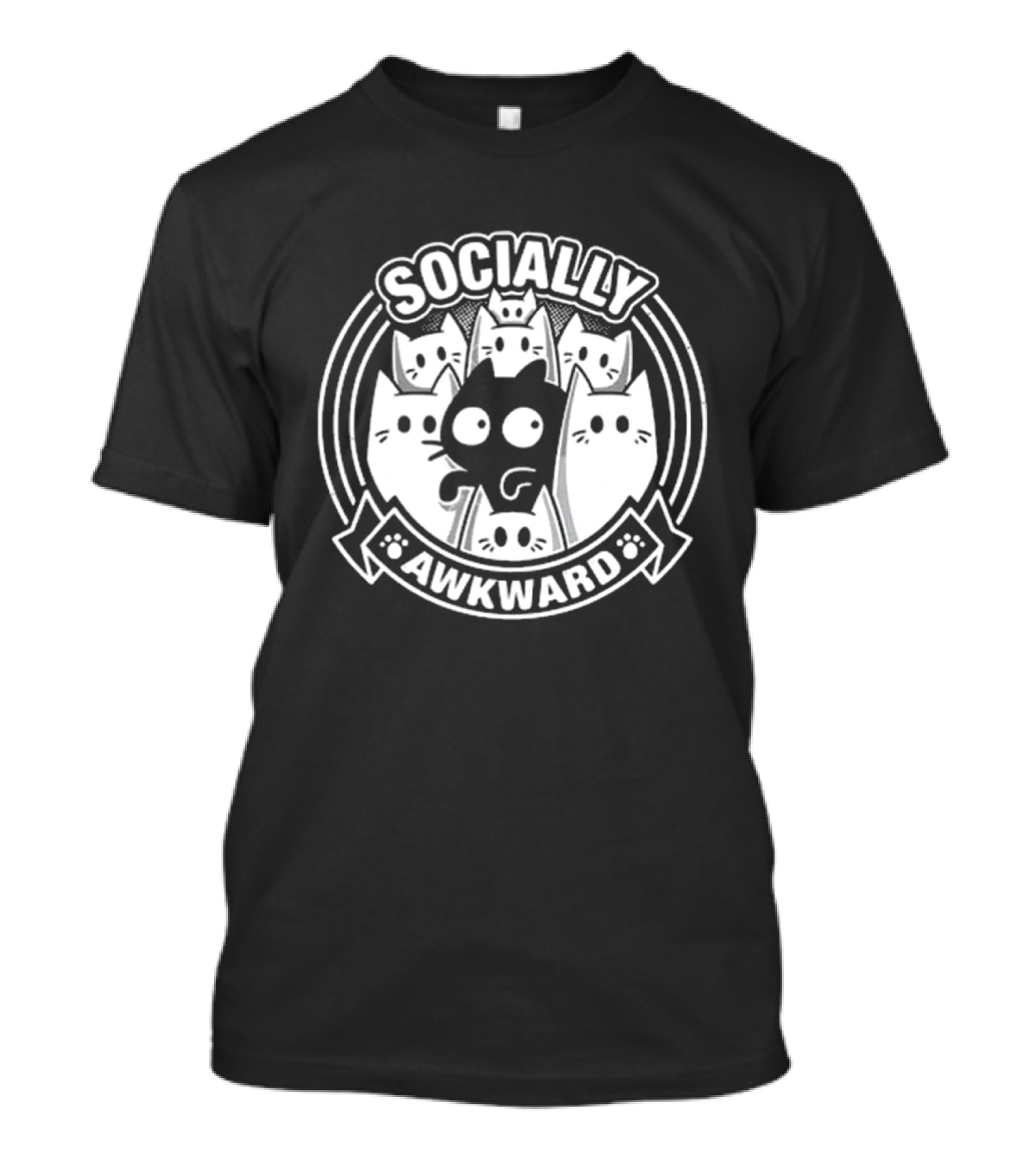 Socially Awkward Cat Funny Kitten Misfit Group T-Shirt