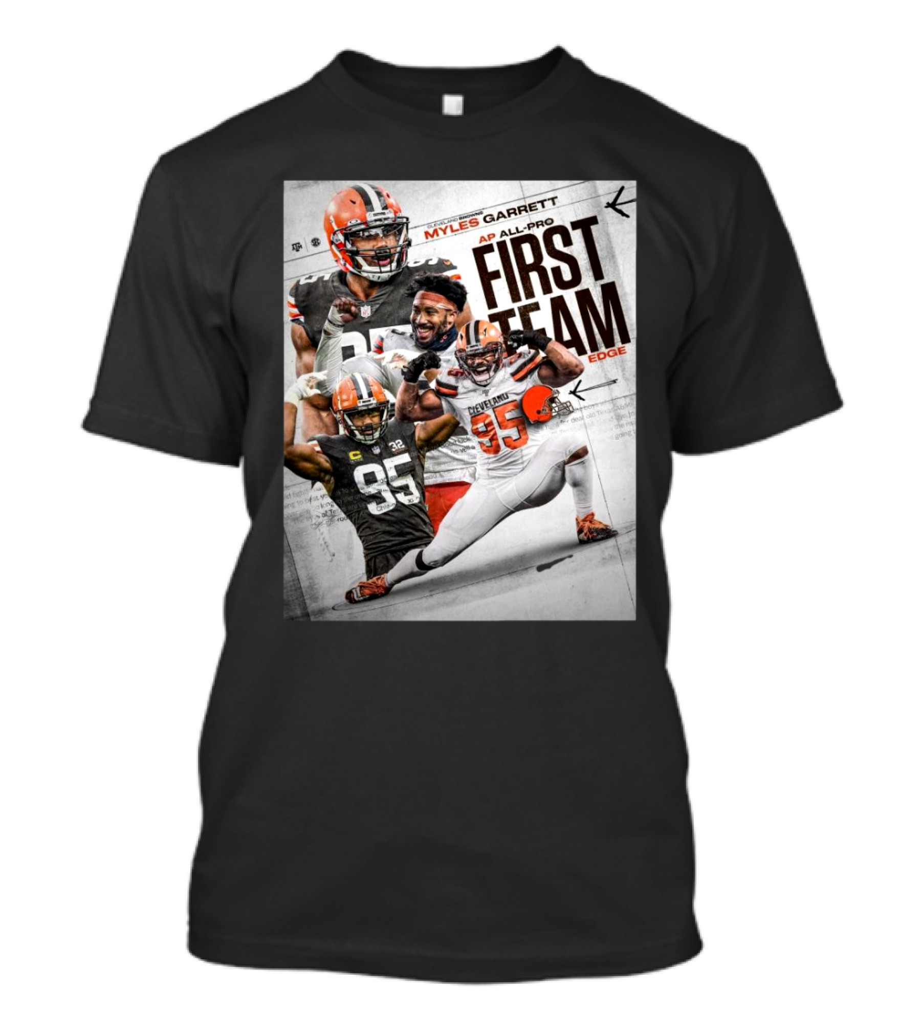 Texas A&M Aggies Football Myles Garrett AP All-Pro First Team EDGE Cleveland Browns Football Player T-Shirt