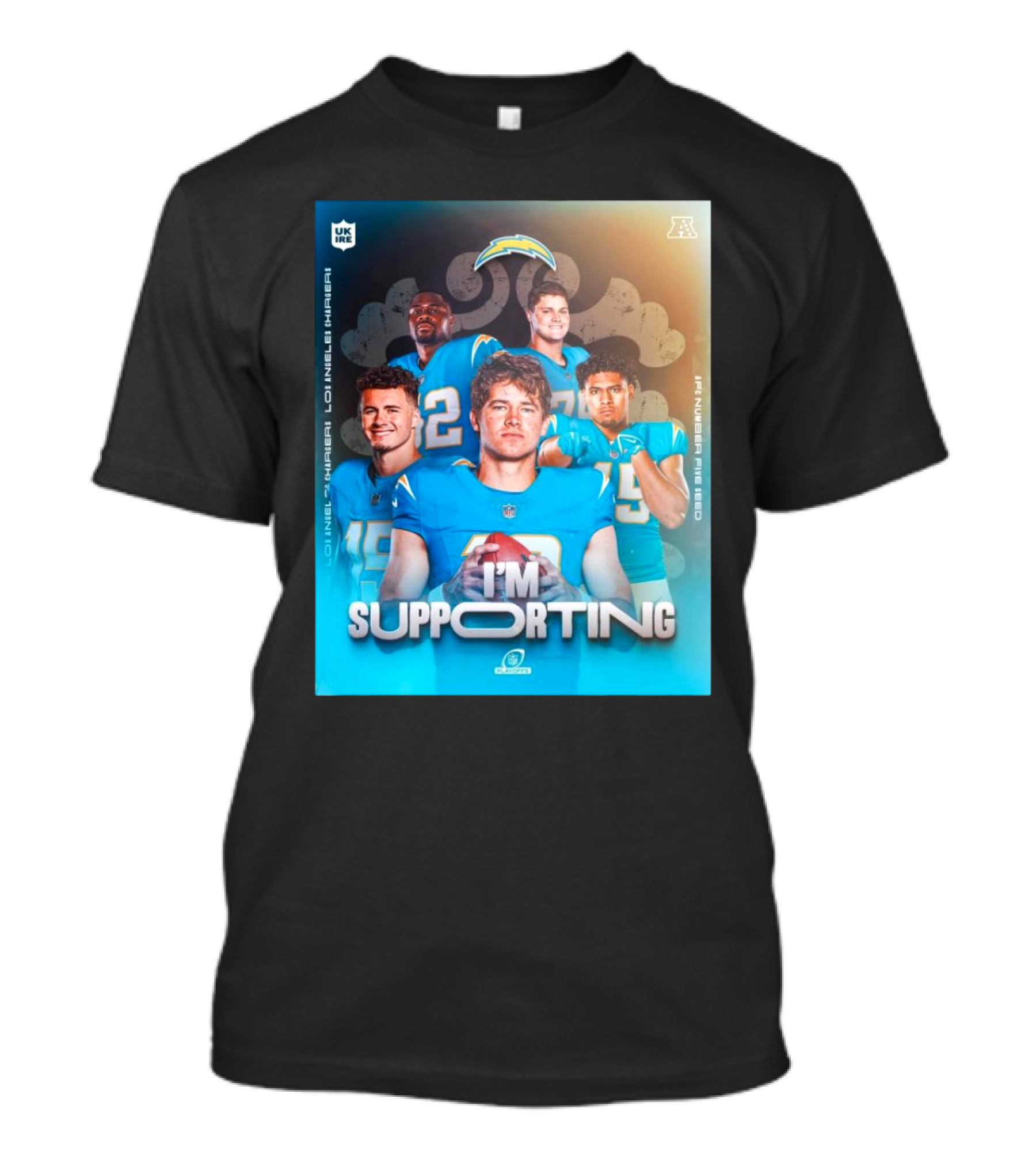 Los Angeles Chargers I'm Supporting AFC Number Five Seed NFL Playoffs T-Shirt