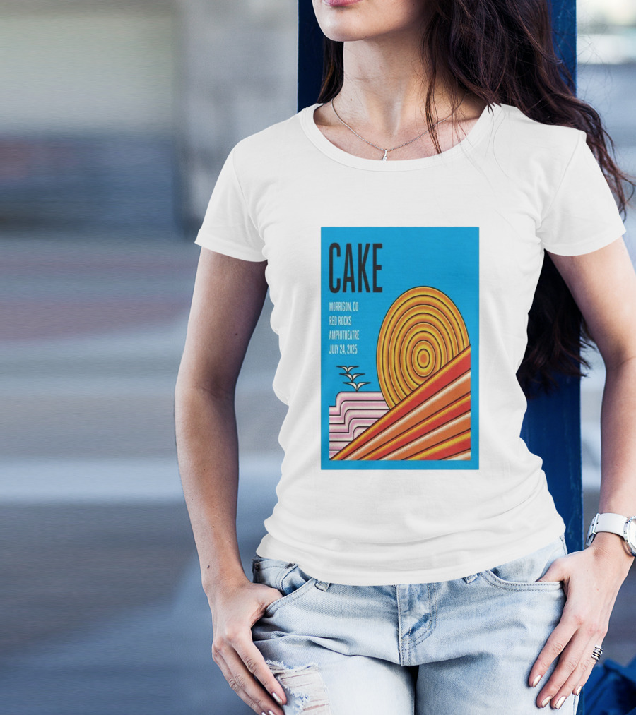 CAKE Morrison CO Red Rocks Amphitheatre July 24 2025 Vintage Sunburst T-Shirt