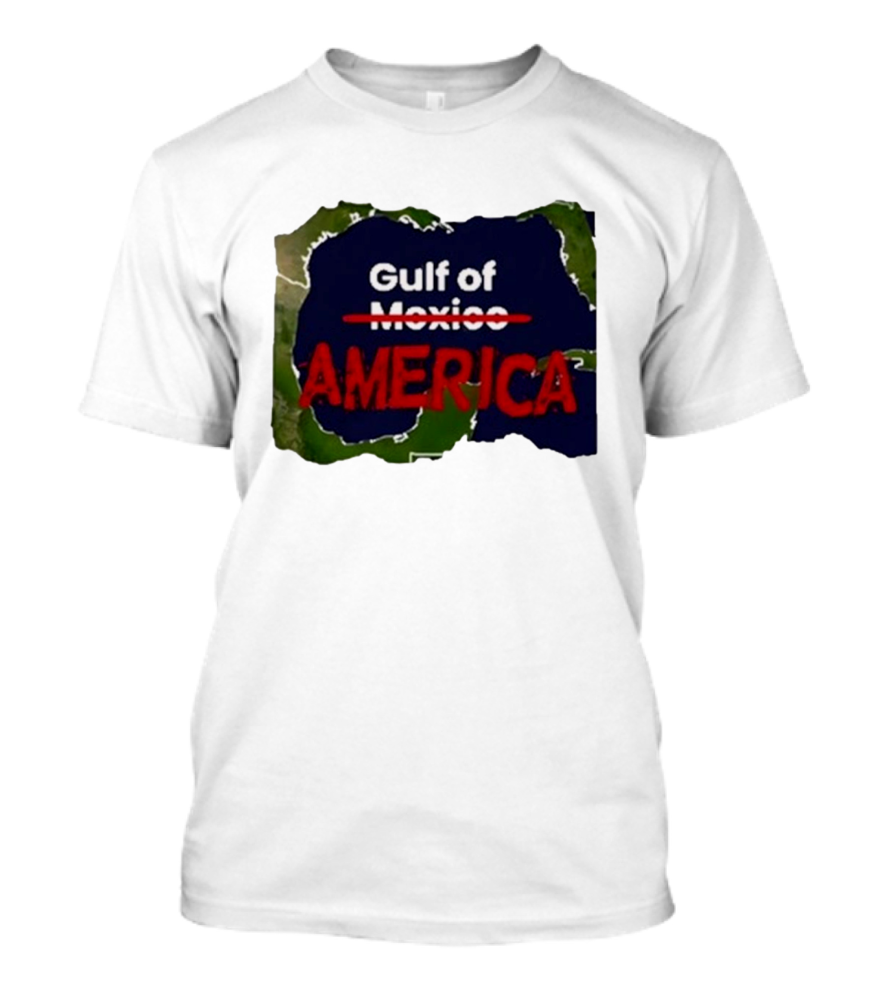 Gulf Of America Theblanksspot 2025 Red White Map Concept T-Shirt