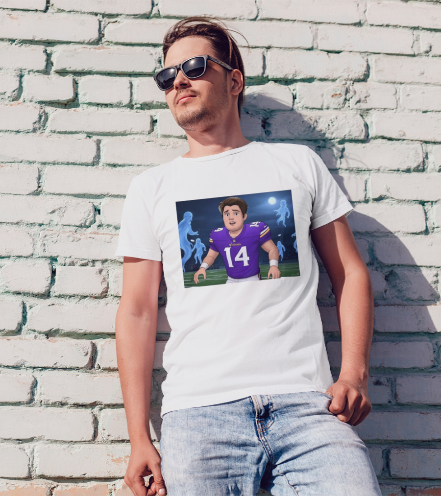 Sam Darnold Haunted By Ghosts In Minnesota Vikings NFL Jersey T-Shirt