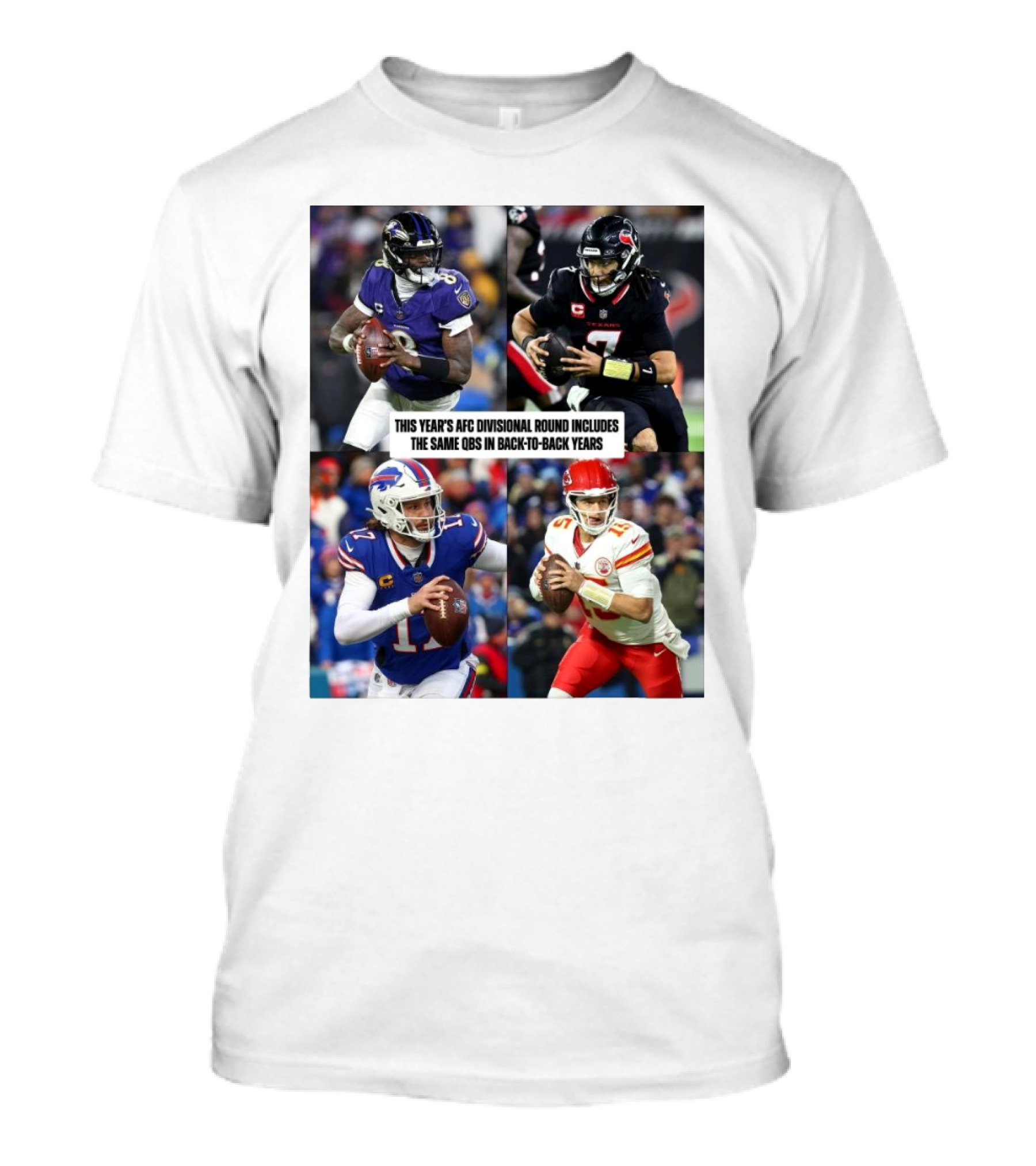 Jackson Stroud Allen Mahomes II Back-to-Back AFC Divisional Quarterbacks T-Shirt