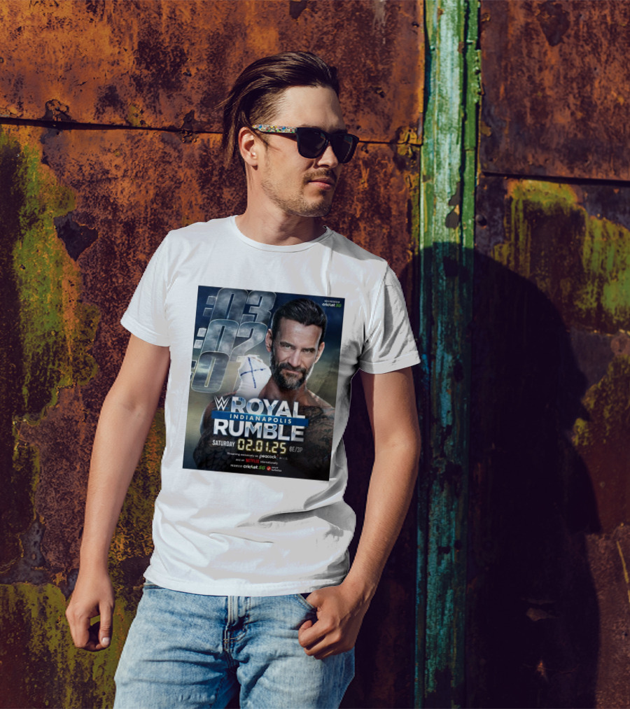 WWE Royal Rumble Indianapolis Saturday 02.01.25 Streaming On Peacock And Netflix T-Shirt
