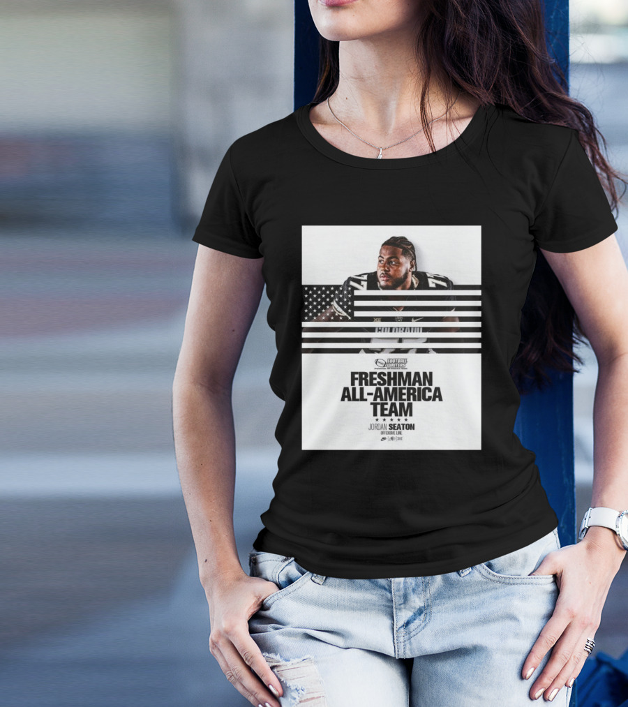 Colorado Buffaloes Jordan Seaton Freshman All-America Team FWAA Offensive Line Football Writers T-Shirt