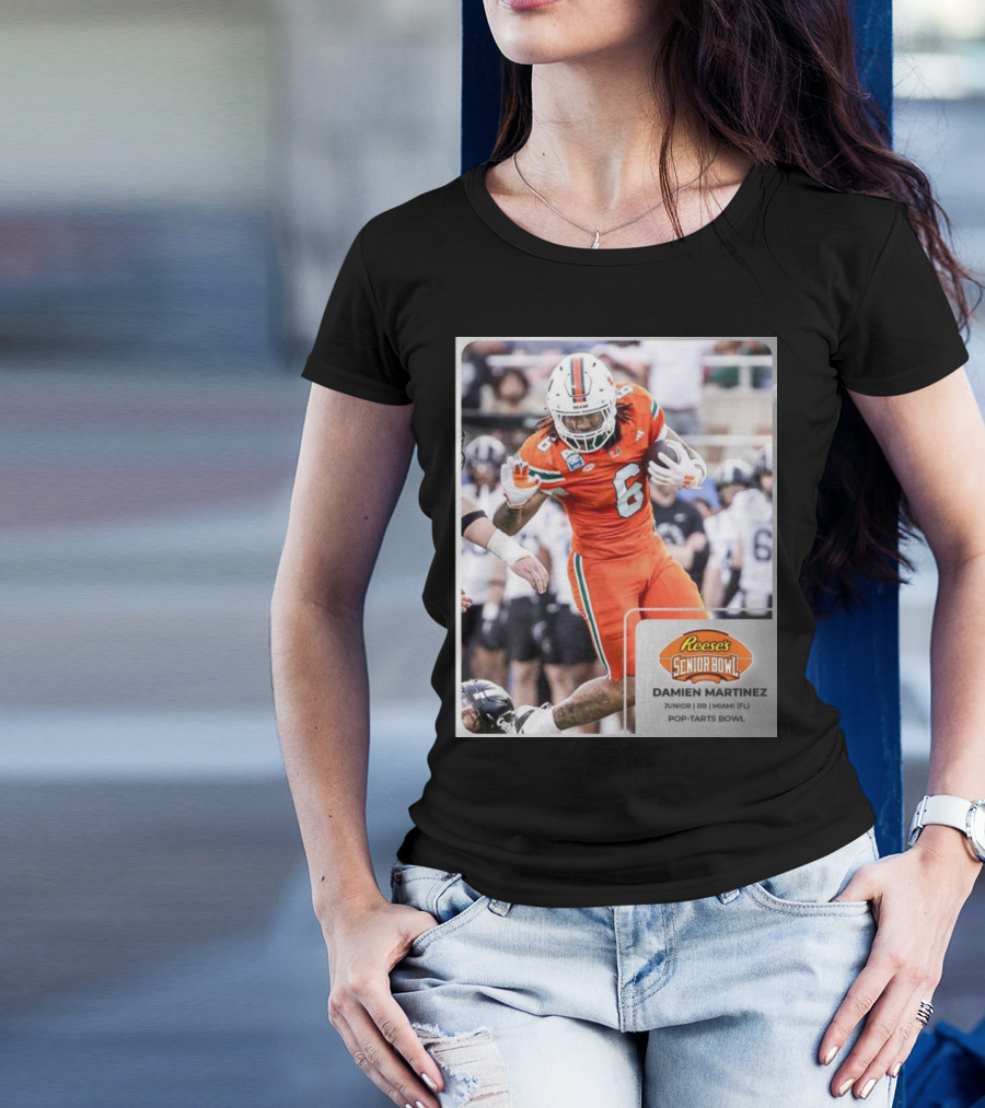Damien Martinez Miami Hurricanes Junior RB Reese's Senior Bowl Pop-Tarts Bowl Action T-Shirt