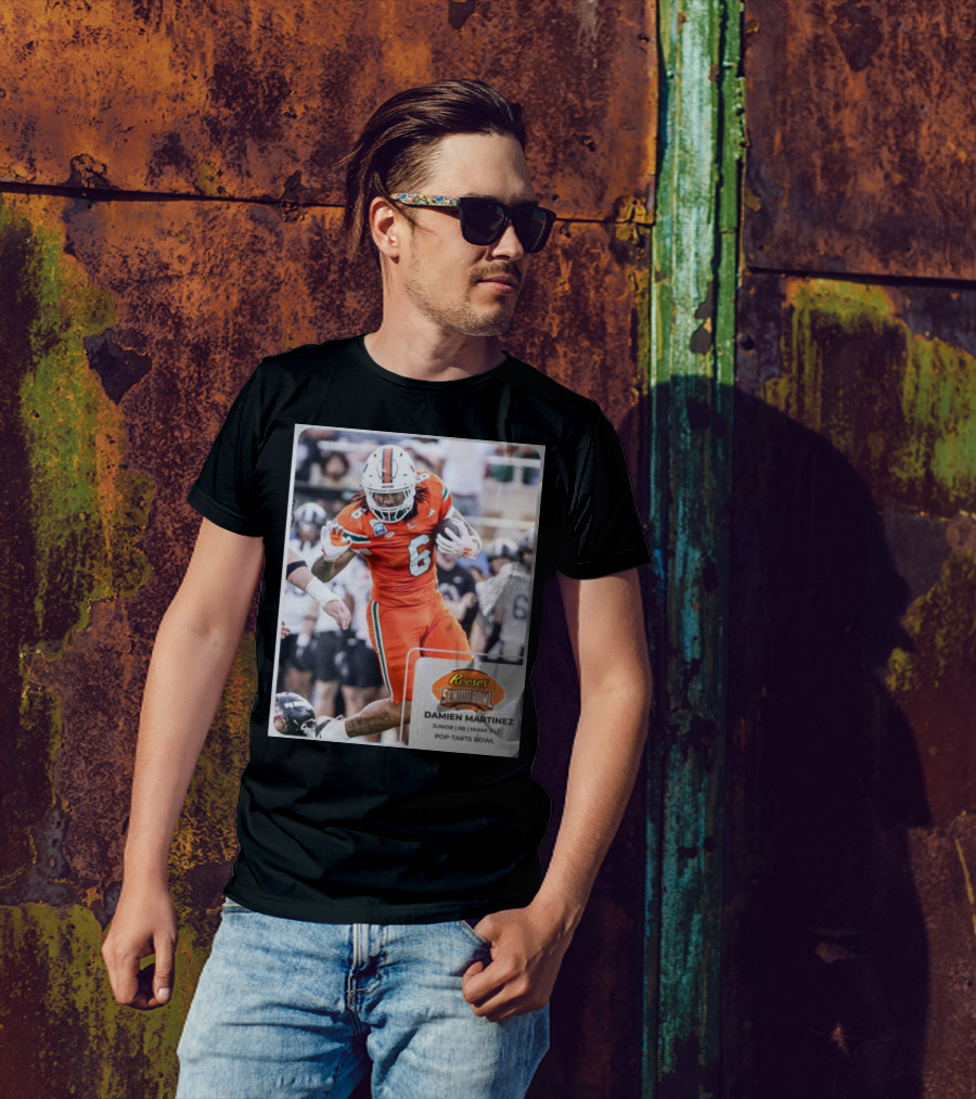 Damien Martinez Miami Hurricanes Junior RB Reese's Senior Bowl Pop-Tarts Bowl Action T-Shirt