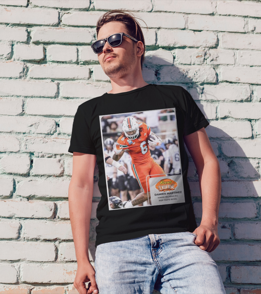 Damien Martinez Miami Hurricanes Junior RB Reese's Senior Bowl Pop-Tarts Bowl Action T-Shirt