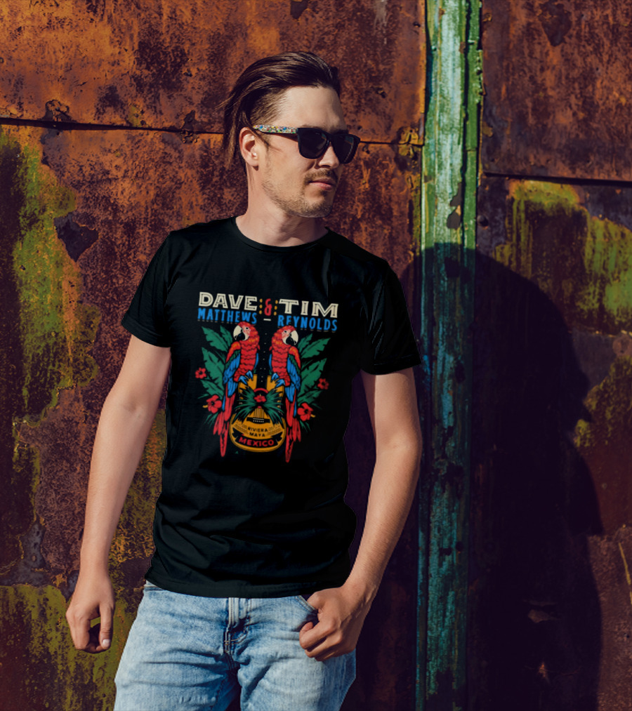Dave Matthews Tim Reynolds Riviera Maya Mexico Parrot Guitar Jan 23-26 2025 T-Shirt