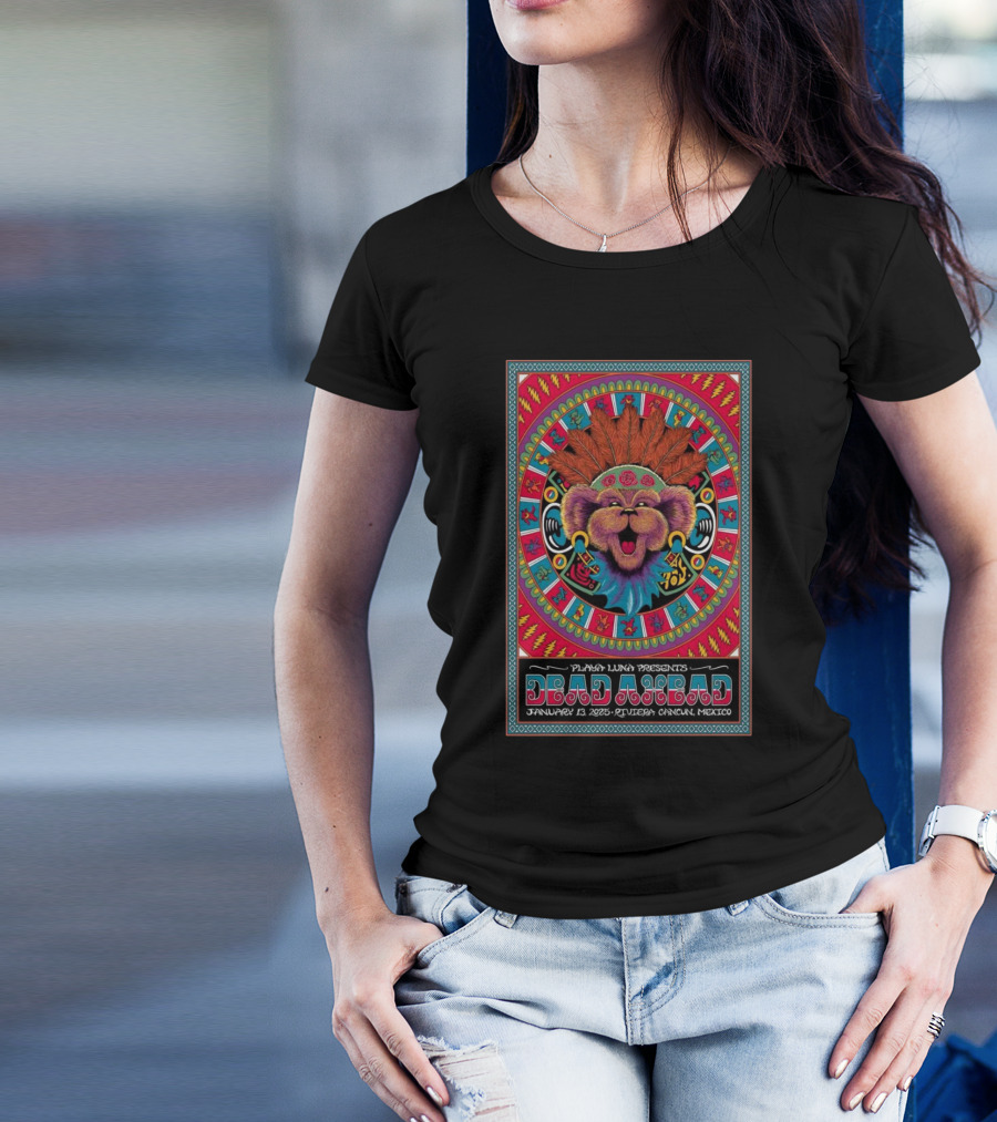 Playa Luna Presents Dead Ahead January 13 2025 Riviera Cancun Mexico Concert Colorful Lion Headdress T-Shirt