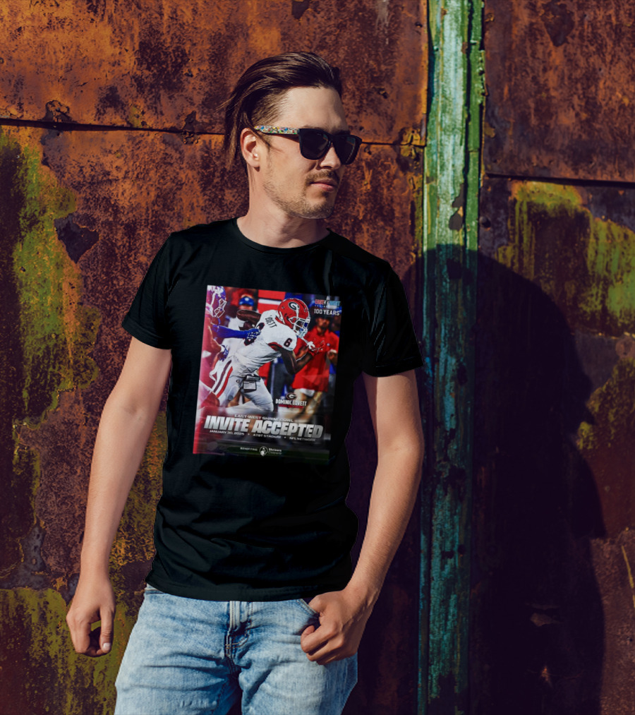 Dominic Lovett Georgia Bulldogs East-West Shrine Bowl Invite Accepted NFL Network January 30 2025 AT&T Stadium T-Shirt