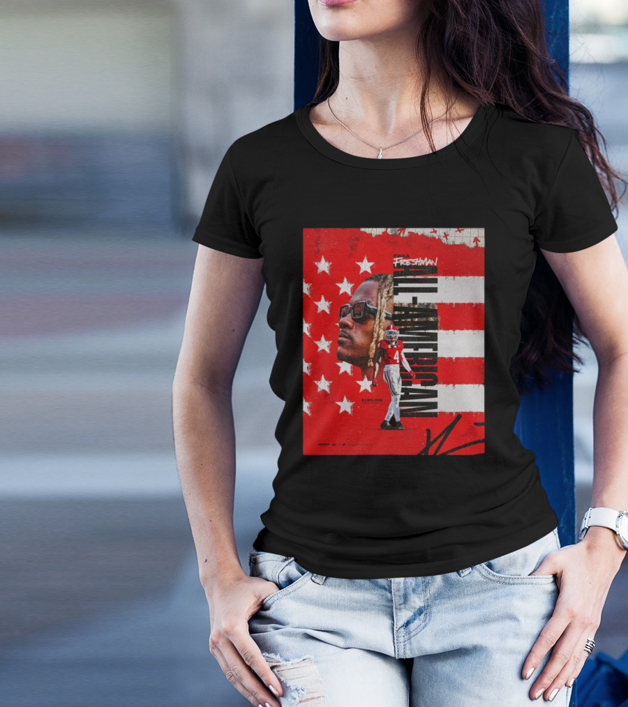 FWAA Freshman All-American KJ Bolden Georgia Bulldogs Defensive Back No 4 Signature T-Shirt