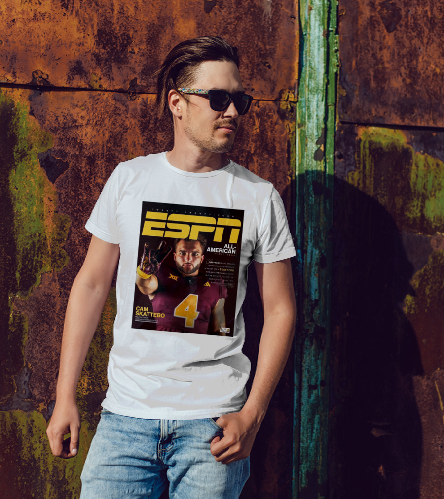 Twenty Twenty-Four ESPN All-American First Team Cam Skattebo Running Back Arizona State Sun Devils T-Shirt