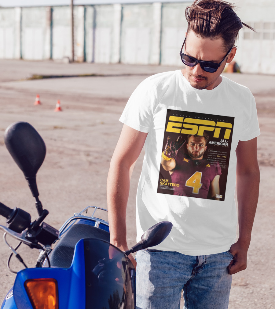 Twenty Twenty-Four ESPN All-American First Team Cam Skattebo Running Back Arizona State Sun Devils T-Shirt