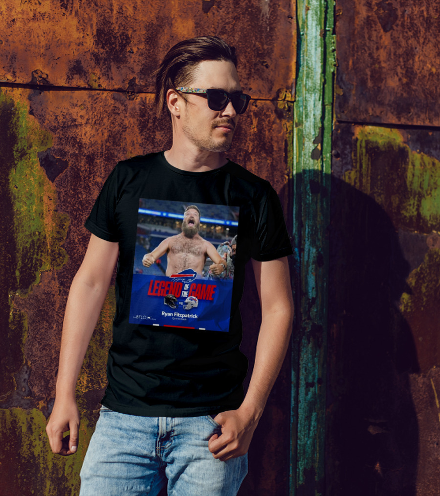 Ryan Fitzpatrick Legend Of The Game Baltimore Ravens Vs Buffalo Bills Quarterback T-Shirt