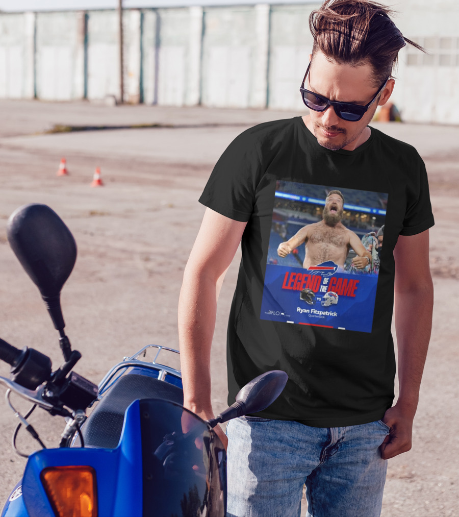 Ryan Fitzpatrick Legend Of The Game Baltimore Ravens Vs Buffalo Bills Quarterback T-Shirt