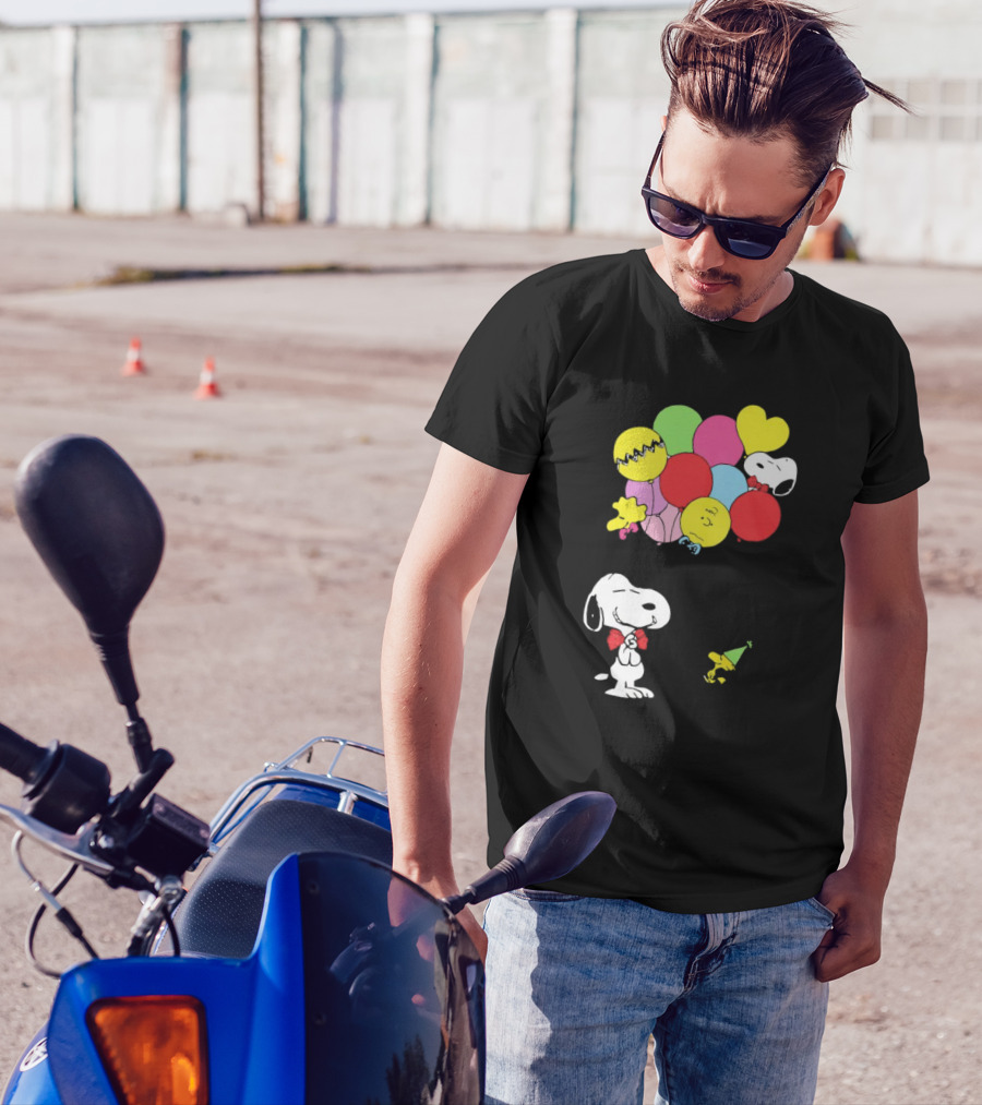 Peanuts Snoopy Woodstock Balloons Birthday T-Shirt