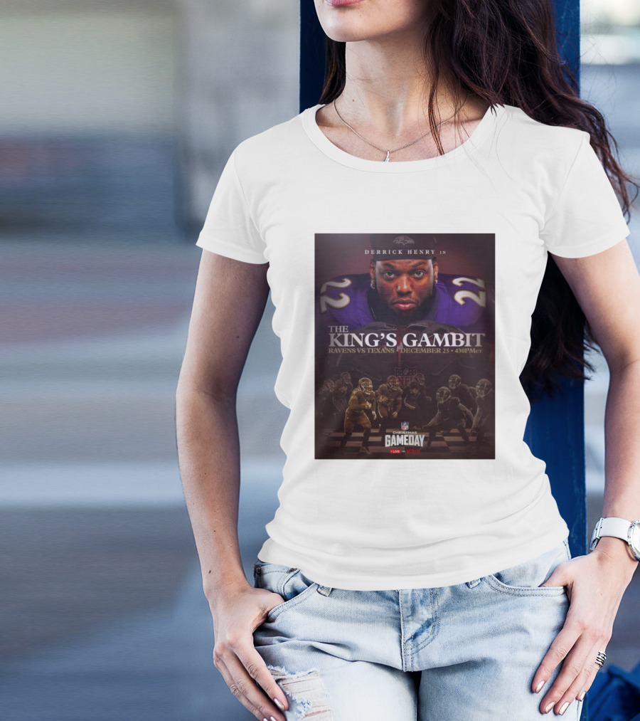 Derrick Henry In The King’s Gambit Ravens Vs Texans December 25 NFL Christmas Gameday 4:30 PM MT T-Shirt