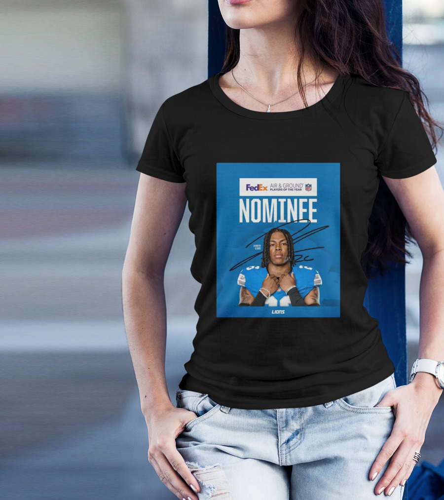 FedEx Air And Ground Player Of The Year Nominee Jahmyr Gibbs Detroit Lions NFL Signature Lions T-Shirt