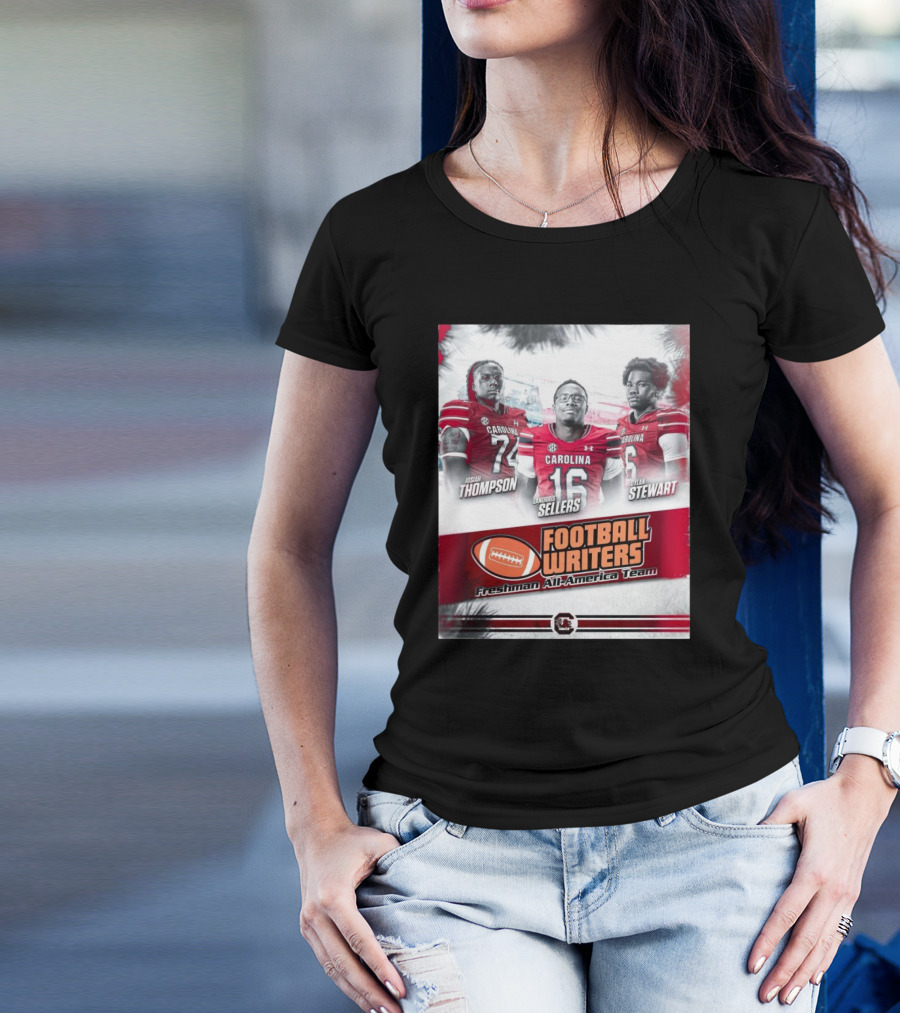 South Carolina Gamecocks Football Writers Freshman All-America Team Josiah Thompson LaNorris Sellers Elijah Stewart T-Shirt