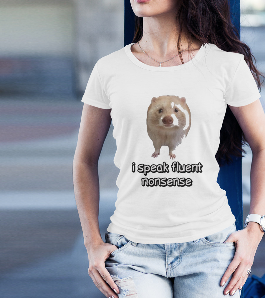 Cringey Albino Raccoon I Speak Fluent Nonsense T-Shirt