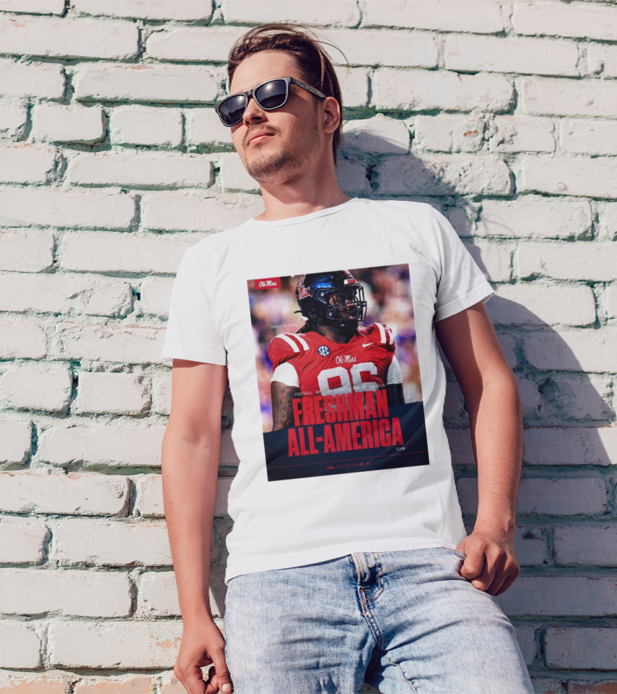 Ole Miss Rebels Jamarious Brown Freshman All-America Football Writers Association Team T-Shirt