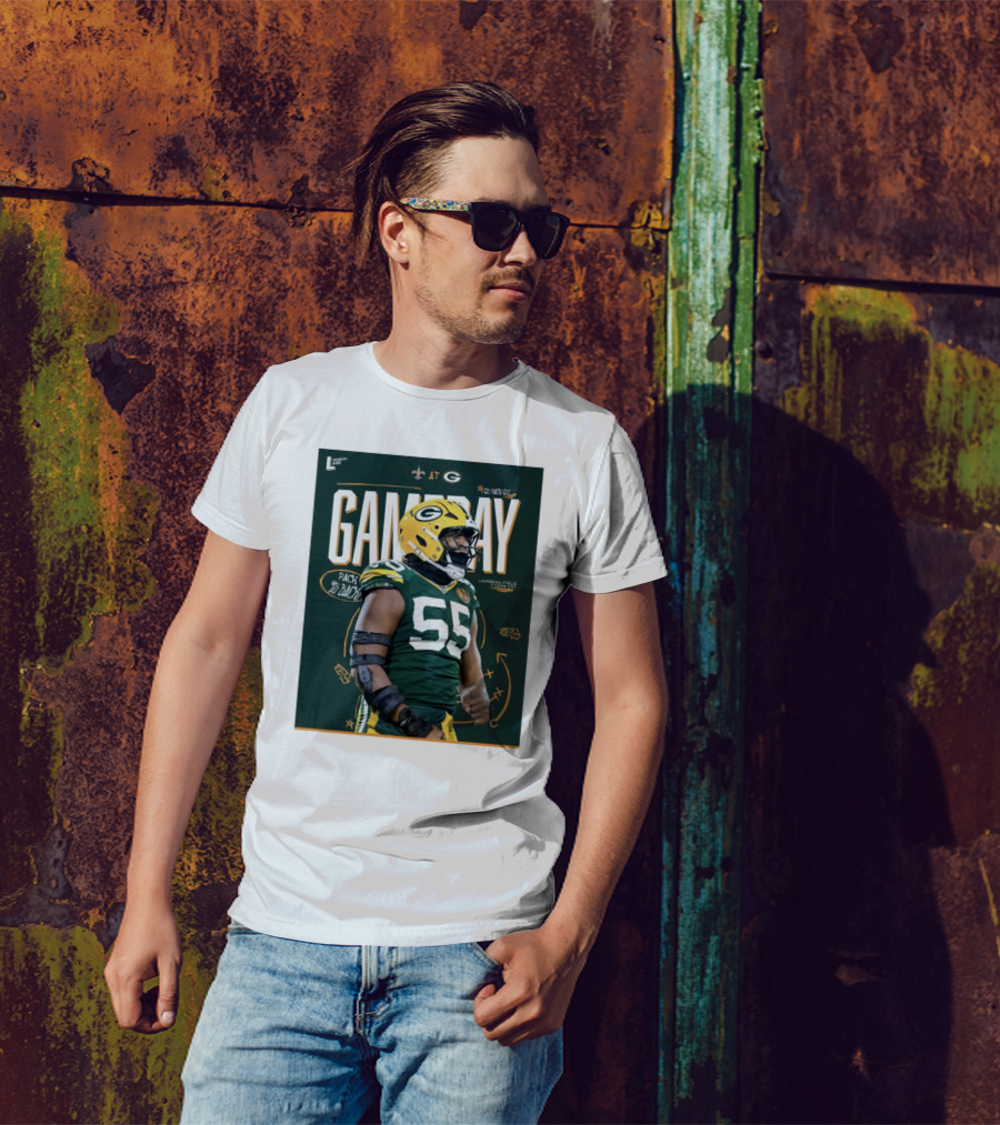 Kingsley Enagbare New Orleans Saints At Green Bay Packers Gameday Lambeau Field Pack Go Back T-Shirt
