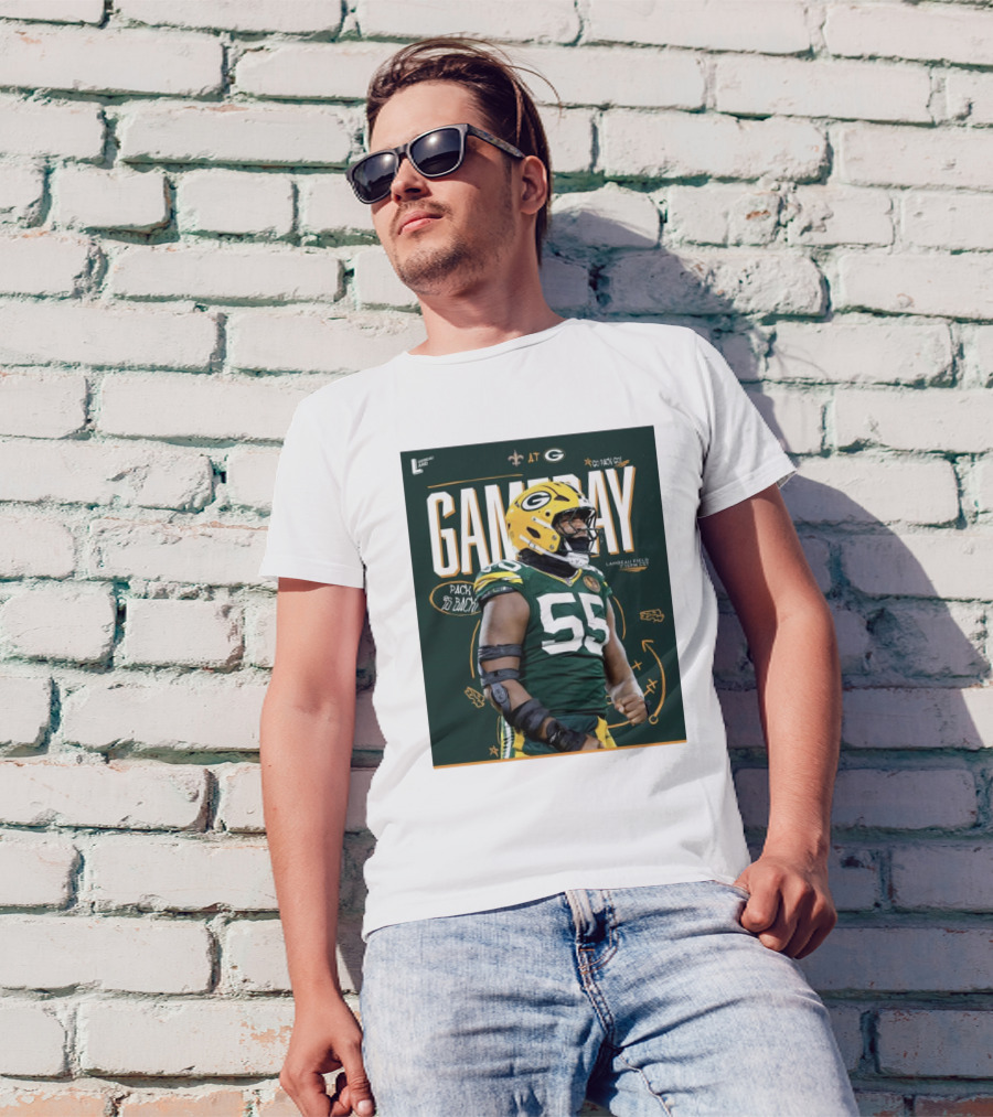 Kingsley Enagbare New Orleans Saints At Green Bay Packers Gameday Lambeau Field Pack Go Back T-Shirt