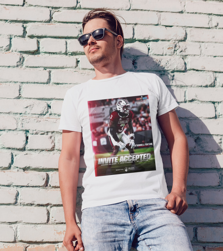 East-West Shrine Bowl Invite Accepted O'Donnell Fortune South Carolina Gamecocks January 30 2025 AT&T Stadium NFL Network T-Shirt