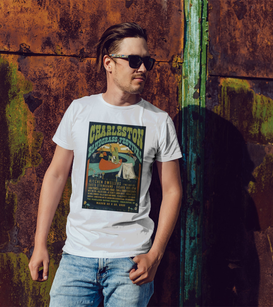 Charleston Bluegrass Festival March 28-29 2025 Kitchen Dwellers Susto Stringband Sacrad Hollow Nature Reserve Charleston SC T-Shirt