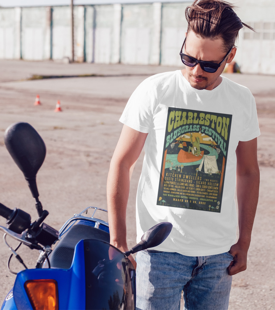 Charleston Bluegrass Festival March 28-29 2025 Kitchen Dwellers Susto Stringband Sacrad Hollow Nature Reserve Charleston SC T-Shirt
