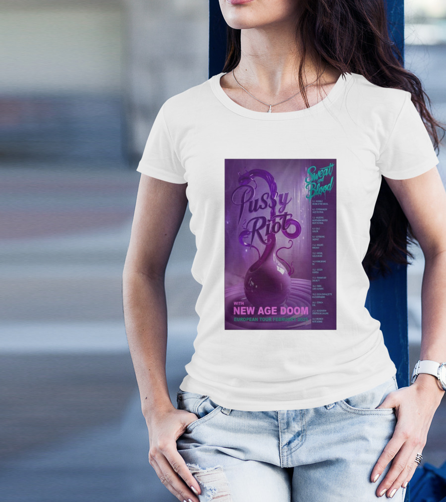 Pussy Riot Sweat And Blood Tour February 2025 With New Age Doom European Dates T-Shirt