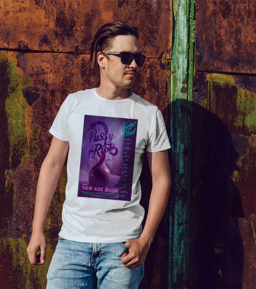Pussy Riot Sweat And Blood Tour February 2025 With New Age Doom European Dates T-Shirt