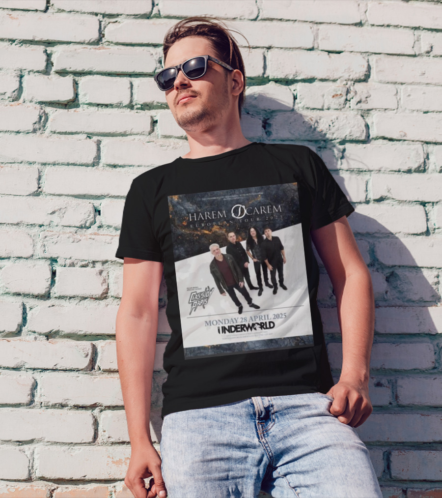 Harem Scarem European Tour 2025 Featuring Cassidy Paris Monday 28 April Underworld London T-Shirt