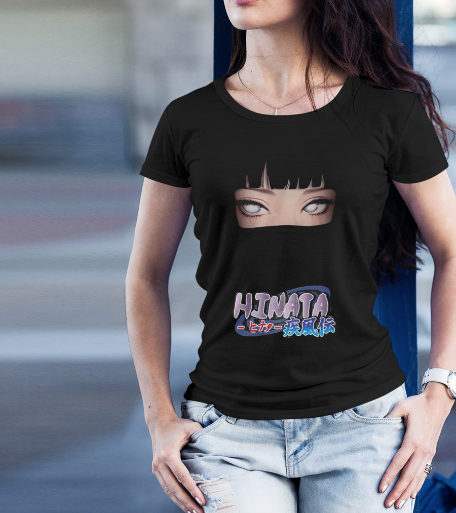 Hinata Hyuga Eyes Japanese Text Anime Style T-Shirt