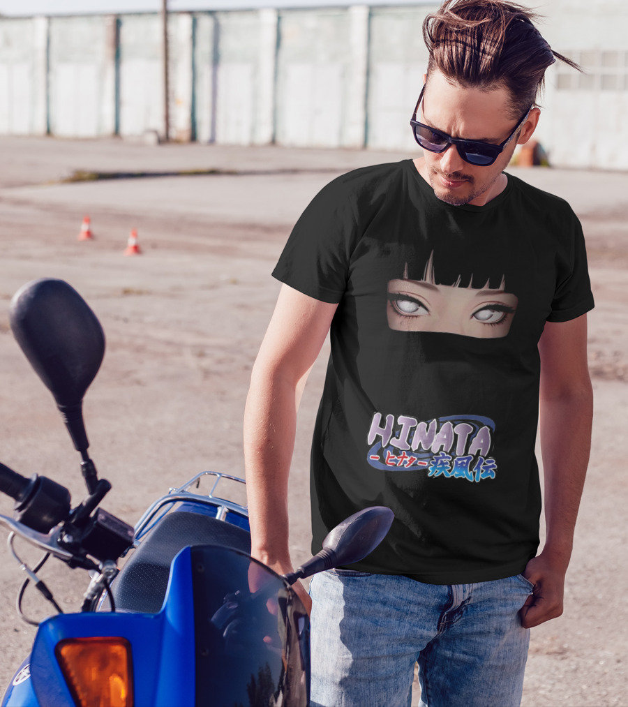 Hinata Hyuga Eyes Japanese Text Anime Style T-Shirt