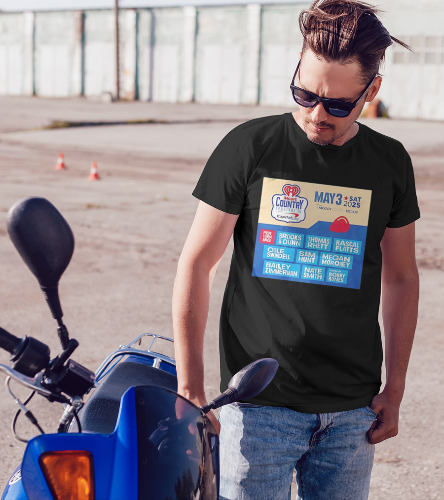 I Heart Country Festival 2025 Lineup Featuring Brooks & Dunn Thomas Rhett Rascal Flatts May 3 Austin TX T-Shirt