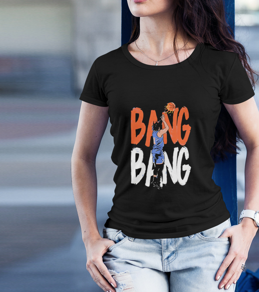 Jalen Brunson New York Knicks Bang Bang Basketball Player In Action T-Shirt