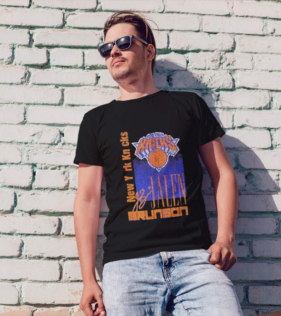 New York Knicks Jalen Brunson NBA Player Signature T-Shirt