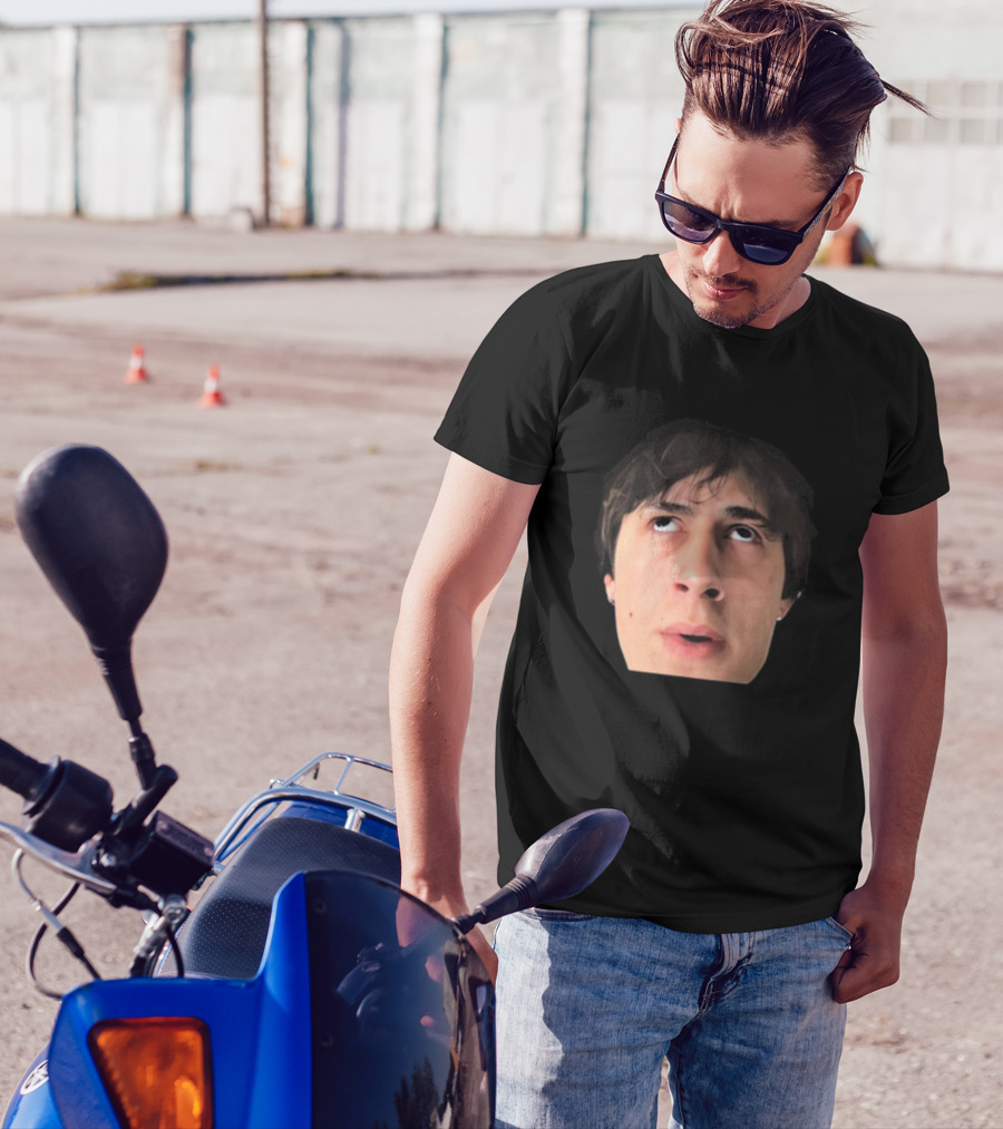``` James Clark Looking Up Expression Face ``` T-Shirt