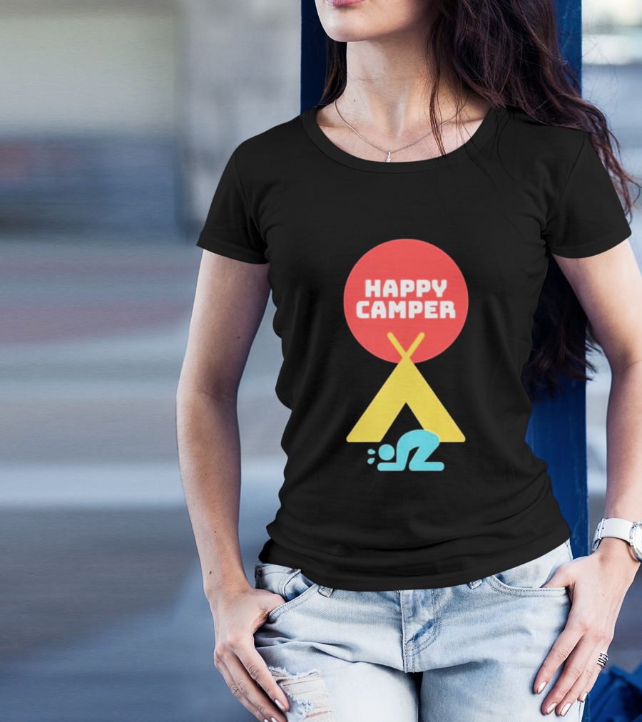 Jim Gaffigan Happy Camper Tent Emoji T-Shirt