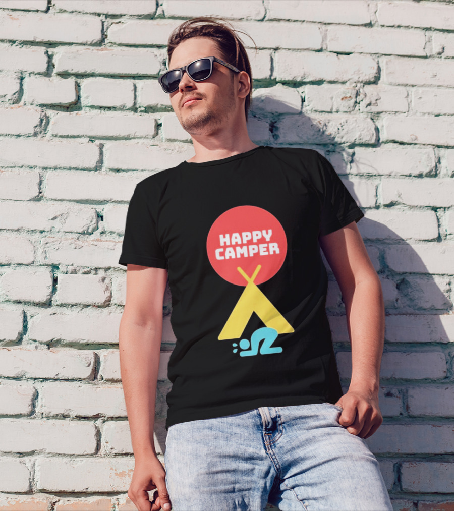 Jim Gaffigan Happy Camper Tent Emoji T-Shirt