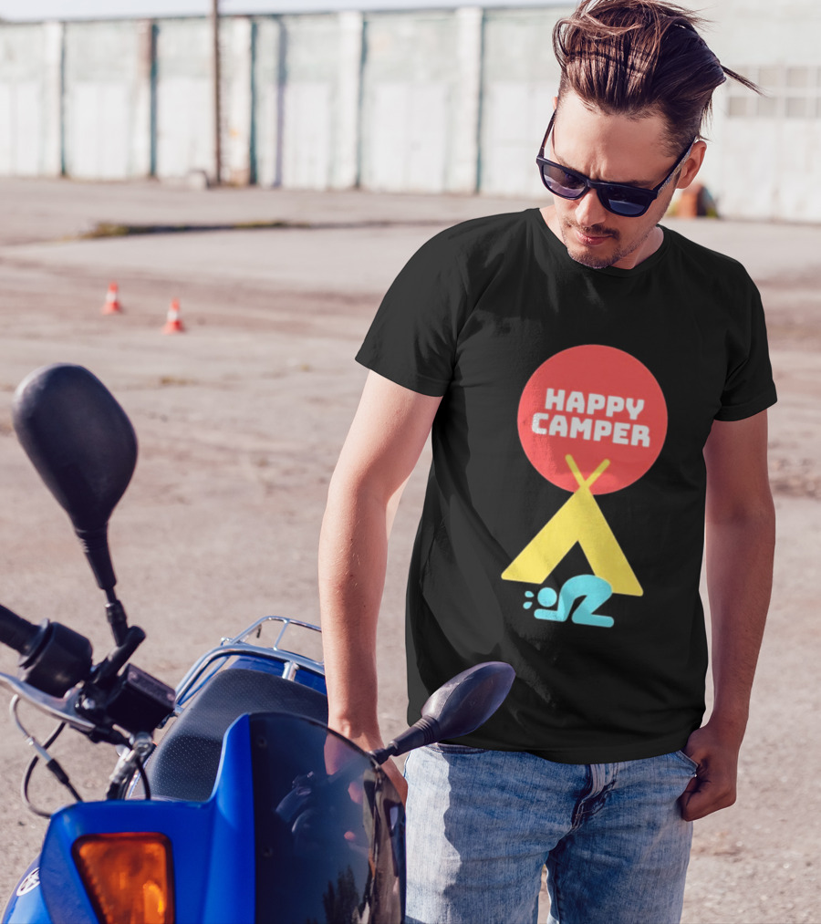 Jim Gaffigan Happy Camper Tent Emoji T-Shirt