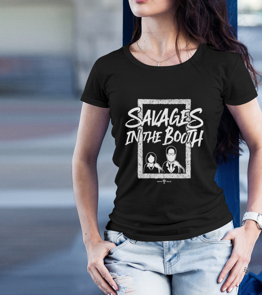 John Sterling Suzyn Waldman Savages In The Booth Vintage Radio Theme T-Shirt