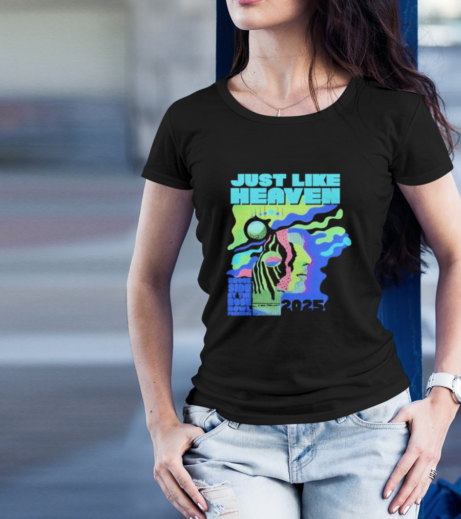 Just Like Heaven Time And Space 2025 Psychedelic Face And Abstract Cosmic Imagery T-Shirt