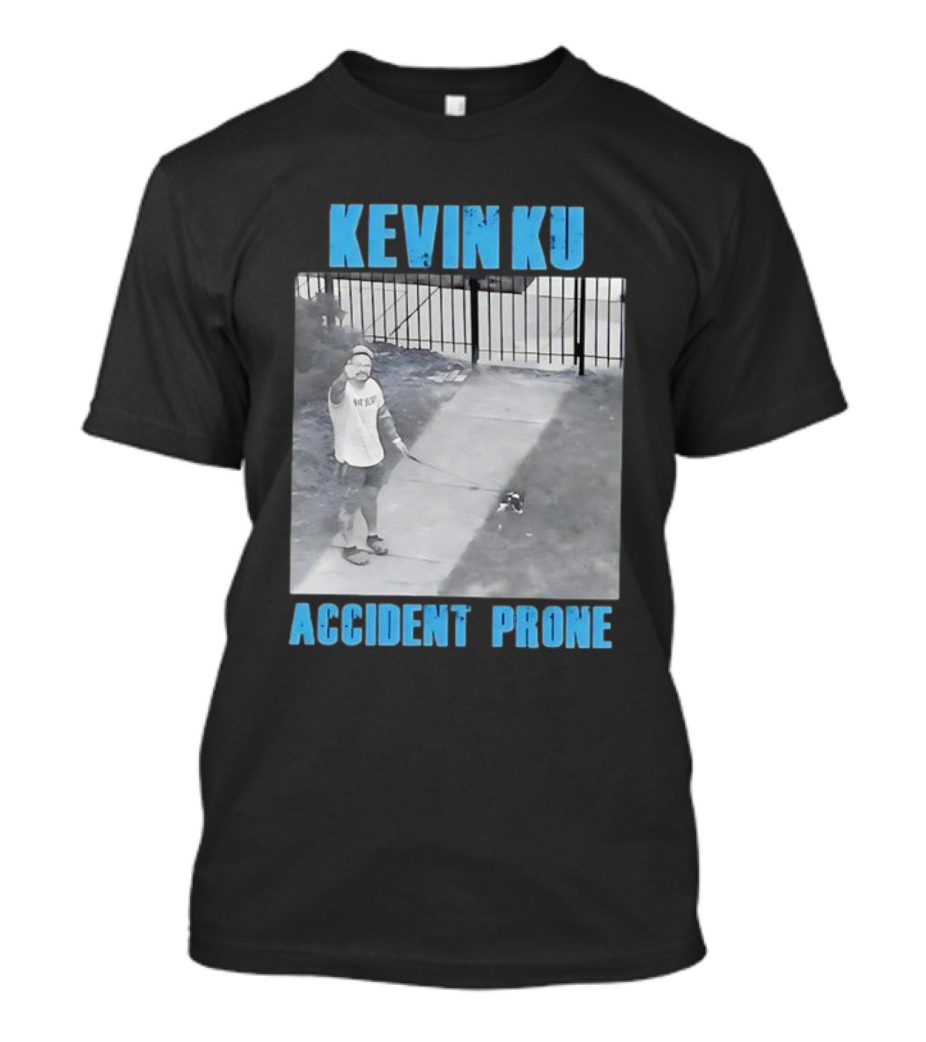Accident Prone Kevin Ku Pointing With Dog On Leash T-Shirt